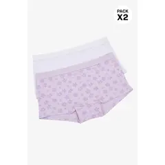 LILI PINK - Boxer en algodón para niñas paquete x2
