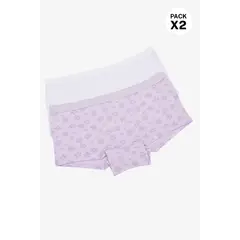 LILI PINK - Boxer confeccionado en algodón para niñas paquete x2