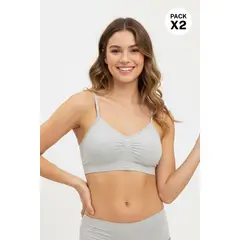 LILI PINK - Paquete x2 top sin costuras copas removibles