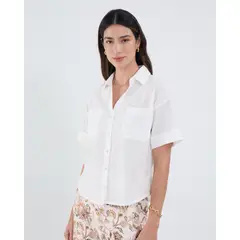PATPRIMO - Camisa Para Mujer Manga Corta Color Blanco Marca #30010734
