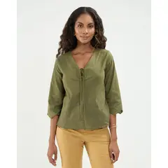 PATPRIMO - Blusa Bordada  Para Mujer Verde