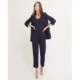 PATPRIMO - Pantalón Tiro Alto Largo Al Tobillo Unicolor Para Mujer Azul