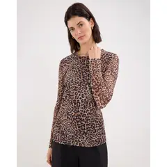 PAT PRIMO - Camiseta Para Mujer Manga Larga Cuello Redondo Color Café Marca Patprimo #30093583