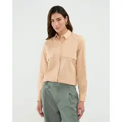 PAT PRIMO - Camisa Para Mujer Manga Larga Color Café Marca Patprimo 30010688