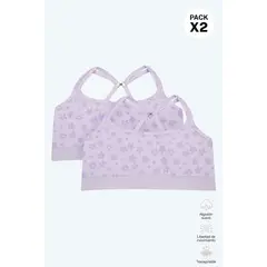 LILI PINK - Top con tirantes delgados para niña en algodón paquete x2