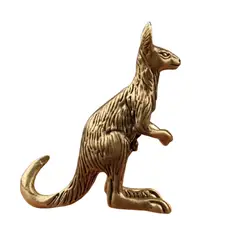 HINDU - Figura Canguro Pelo Mini Tallado En Bronce Macizo