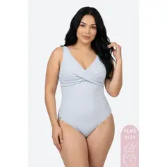 LILI PINK - Vestido de baño Plus Size de una pieza en microfibra