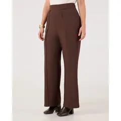 PATPRIMO - Pantalon Clasico Unicolor Curvy Para Mujer Café