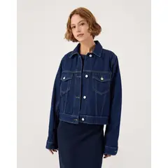 PATPRIMO - Chaqueta Trucker En Tono Azul Oscuro  Para Mujer Azul