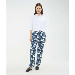 PATPRIMO - Pantalón Estampado Floral Para Mujer Azul