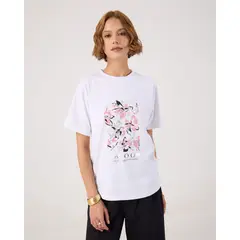 PATPRIMO - Camiseta Estampada  Para Mujer Blanco