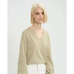PATPRIMO - Blusa Manga Sisa Para Mujer Verde