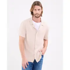 PATPRIMO - Camisa Manga Corta  Para Hombre Café