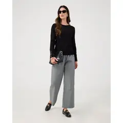 PATPRIMO - Pantalon A Cuadros  Para Mujer Negro