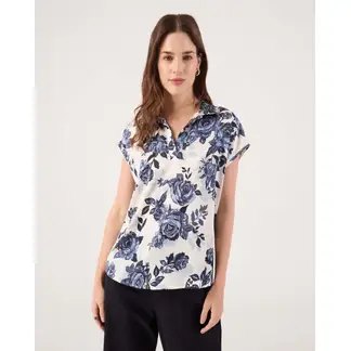 PATPRIMO - Blusa Con Estampado Floral  Para Mujer Azul