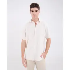 PATPRIMO - Camisa Guayabera Para Hombre Manga Corta Sin Bolsillo Color Crema Marca #44030399