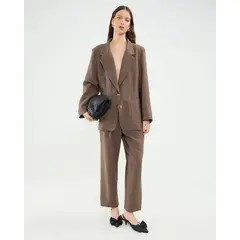 PATPRIMO - Pantalon Corto Con Prenses Para Mujer Café