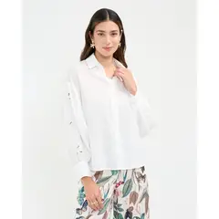 PATPRIMO - Blusa De Mujer Manga Larga Color Blanco #30123435