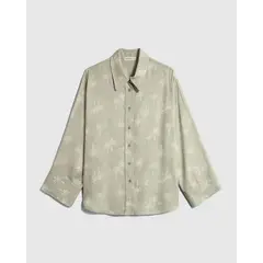 PATPRIMO - Camisa Estampada Manga Larga Para Mujer Verde