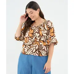 PATPRIMO - Blusa De Mujer M/C Marca En Color Marrón #14121377