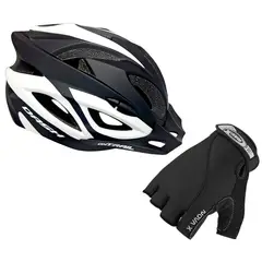 ON TRAIL - Casco Bicicleta + Guante Gel Ciclismo Mtb Ruta Patinaje