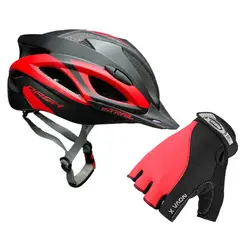 ON TRAIL - Casco Bicicleta + Guante Gel Ciclismo Mtb Ruta Patinaje