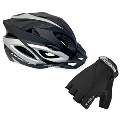 ON TRAIL - Casco Bicicleta + Guante Gel Ciclismo Mtb Ruta Patinaje