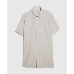 PATPRIMO - Camisa Para Hombre Manga Corta Sin Bolsillo Color Beige Marca #44013010