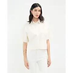 PATPRIMO - Camisa A Rayas Para Mujer Crema