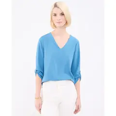 PATPRIMO - Blusa Para Mujer Manga 3/4 Color Azul Marca #30123449
