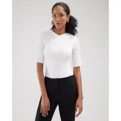 PATPRIMO - Body Para Mujer M/C Marca Color Blanco #30200005