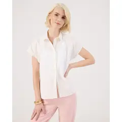 PATPRIMO - Camisa Para Mujer Manga Corta Color Blanco Marca #30010719