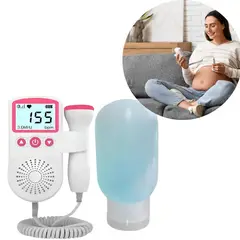 GENERICO - Doppler Fetal Ultrasonido Monitor De Latidos prenatal Mas Gel ROSADO