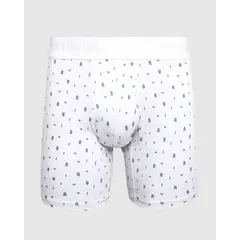 PATPRIMO - Bóxer Medio Estampado X1 Para Hombre Blanco