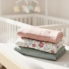 GENERICO - 3 Cobijas Muselinas 70% Bambú 30% Algodón 120x110 Cm Evanthi