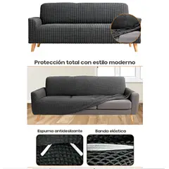 GENERICO - Protector De Sofá 3 Puestos En Tela Elástica Lavable