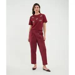 PATPRIMO - Pantalón Para Mujer Moda Color Vino Marca #30072004