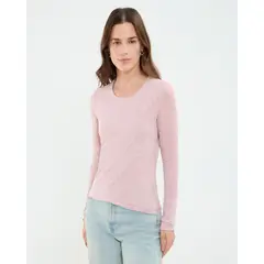 PATPRIMO - Camiseta Para Mujer Manga Larga Cuello Redondo Color Rosa Marca #30093757