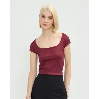 PATPRIMO - Camiseta De Mujer Manga Corta Color Vino #30093749