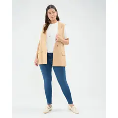 PATPRIMO - Jeans Push Up Tono Medio Para Mujer Azul