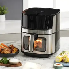 UNIVERSAL - Freidora de aire Inox 6.2 Litros Negra