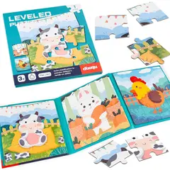 GENERICO - Combo 4 en 1, Rompecabezas Niveles 1, 2, 3 y Bloques Magnéticos