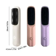 GENERICO - Cepillo Plancha de Cabello Portátil con Carga USB