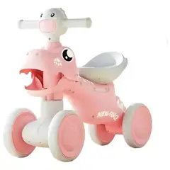 TECNOHOGAR JS - Triciclo Paseador Bebes Niños 4 Ruedas Luces Led Dinosaurio