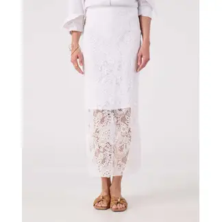 PATPRIMO - Falda Texturizada Unicolor  Para Mujer Blanco