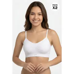 LILI PINK - Paquete x2 top sin costuras copas removibles