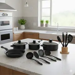 CHINA GLAZE - Set de Ollas y Utensilios de Cocina 13 Piezas