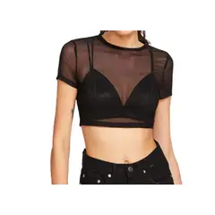 VIA7 - Crop Top de Malla Transparente para mujer no incluye croptop