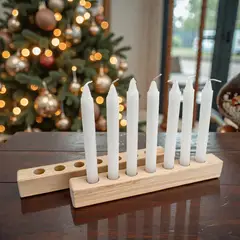 GENERICO - 6 Bases En Madera Para Velitas Portavelas Antiderrames 24cm Para Noche Velitas