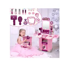 GENERICO - Set De Tocador Maquillaje Niñas Maleta Ruedas Infantil